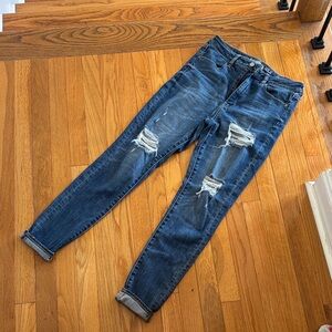AE Stylish Blue Distressed Women Jeans